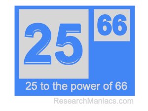25 to the power of 66