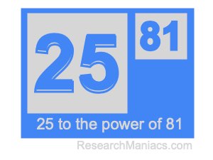 25 to the power of 81