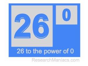 26 to the power of 0