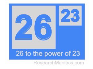 26 to the power of 23