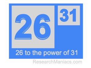 26 to the power of 31