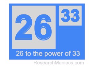 26 to the power of 33