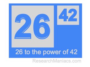 26 to the power of 42