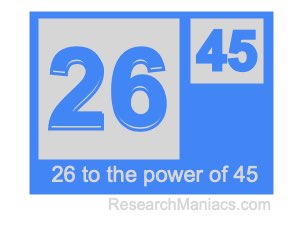 26 to the power of 45