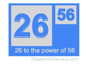 26 to the power of 56