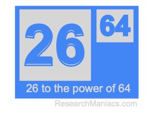 26 to the power of 64