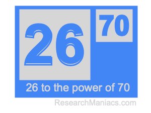 26 to the power of 70