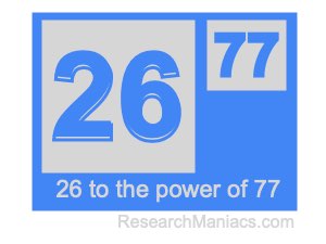26 to the power of 77