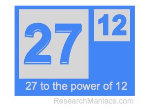 27 to the power of 12