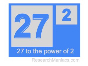27 to the power of 2