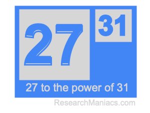 27 to the power of 31