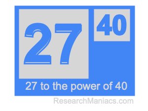 27 to the power of 40