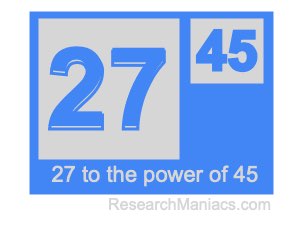 27 to the power of 45