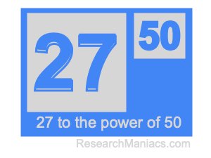 27 to the power of 50
