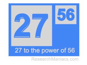 27 to the power of 56