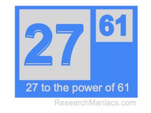 27 to the power of 61