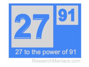 27 to the power of 91