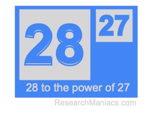 28 to the power of 27
