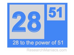 28 to the power of 51