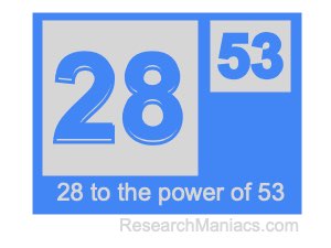 28 to the power of 53