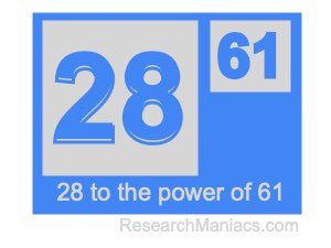 28 to the power of 61