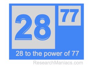 28 to the power of 77