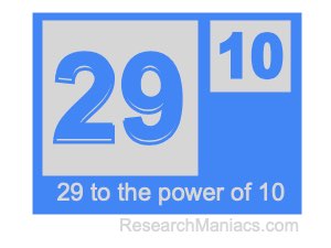 29 to the power of 10