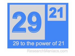 29 to the power of 21