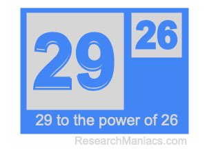 29 to the power of 26
