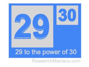 29 to the power of 30