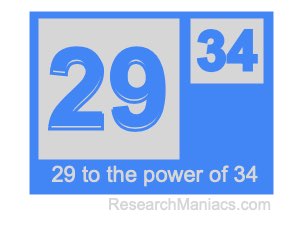 29 to the power of 34