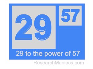29 to the power of 57