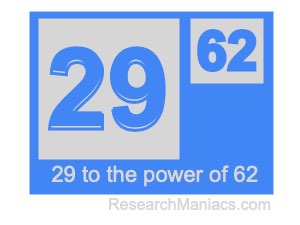 29 to the power of 62