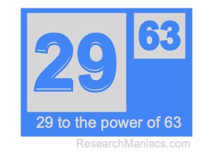 29 to the power of 63