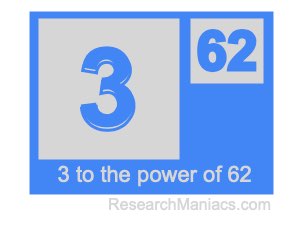 3 to the power of 62