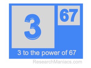 3 to the power of 67