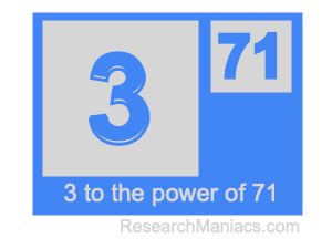 3 to the power of 71