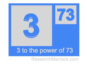 3 to the power of 73
