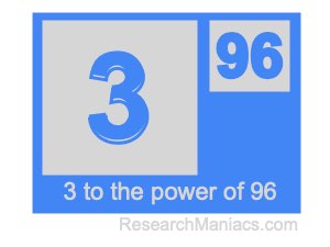 3 to the power of 96