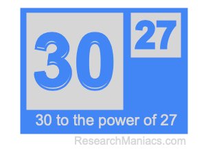30 to the power of 27