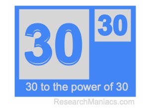 30 to the power of 30