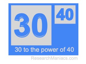 30 to the power of 40