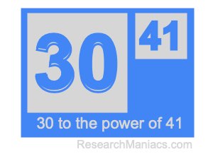 30 to the power of 41