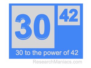 30 to the power of 42