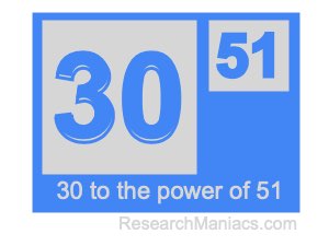 30 to the power of 51