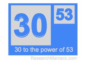 30 to the power of 53