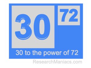 30 to the power of 72