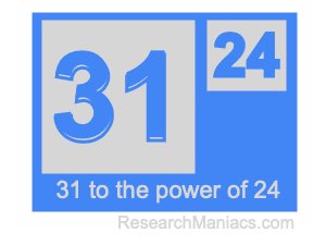 31 to the power of 24