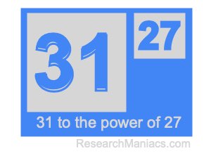 31 to the power of 27