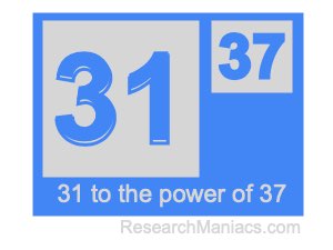 31 to the power of 37